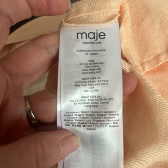 NEW MAJE xs Piruize Cold-shoulder Crepe And Stretch-twill Jumpsuit In Mandarine - Picture 4 of 11